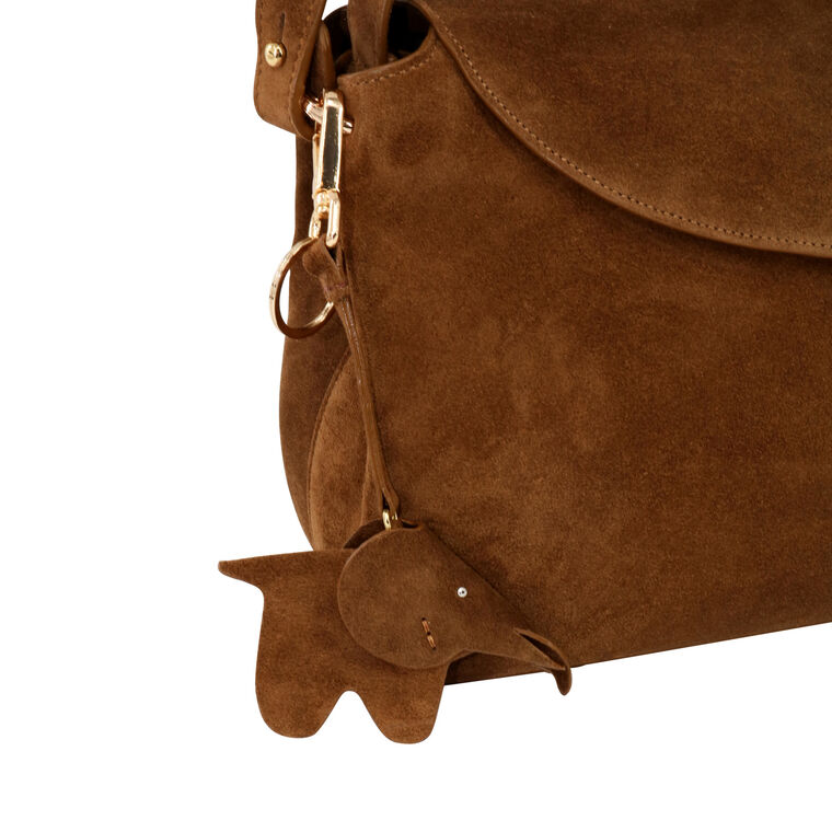 Ani Suede Satchel With Charm image number null