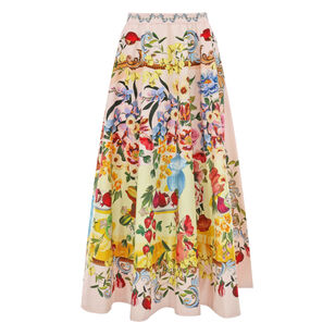 Garden Terrace Organic Cotton Midi Skirt
