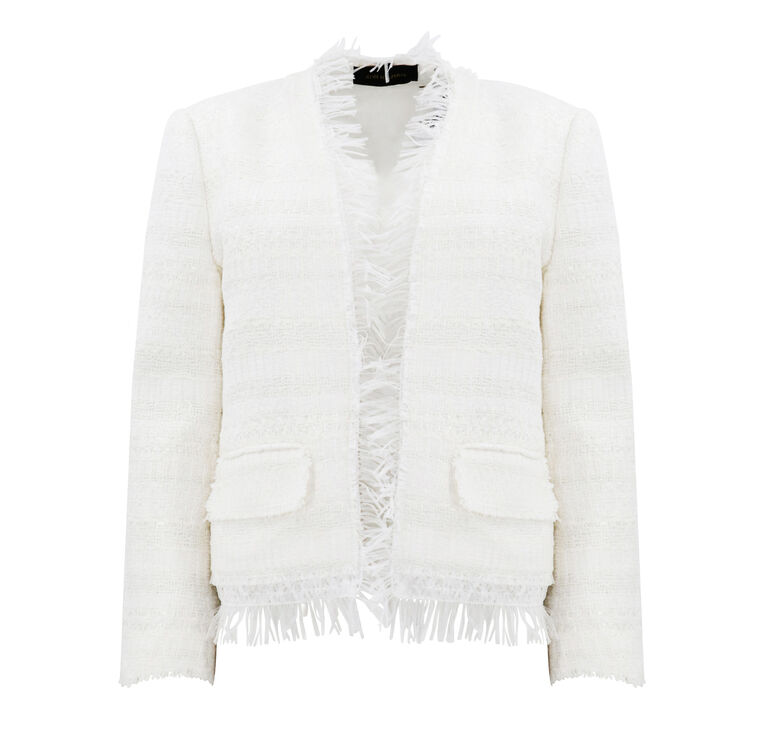 Harper Fringed Tweed Jacket image number null
