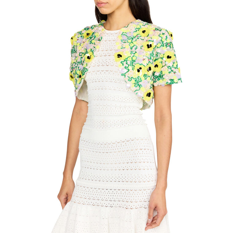 Ember Short Sleeve Cropped Beaded Bolero image number null