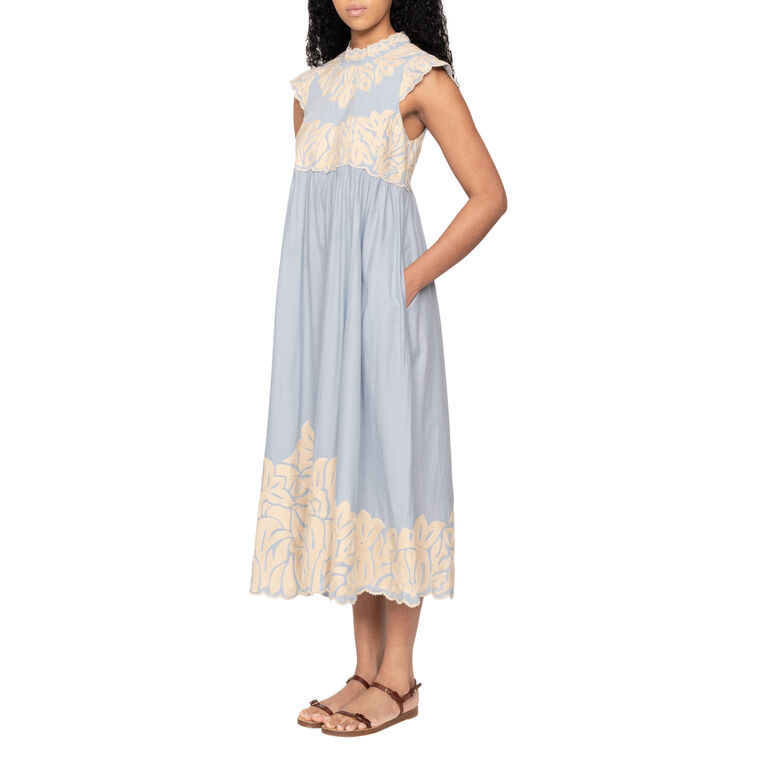 Alexandra Embroidery Cap Sleeve Midi Dress image number null