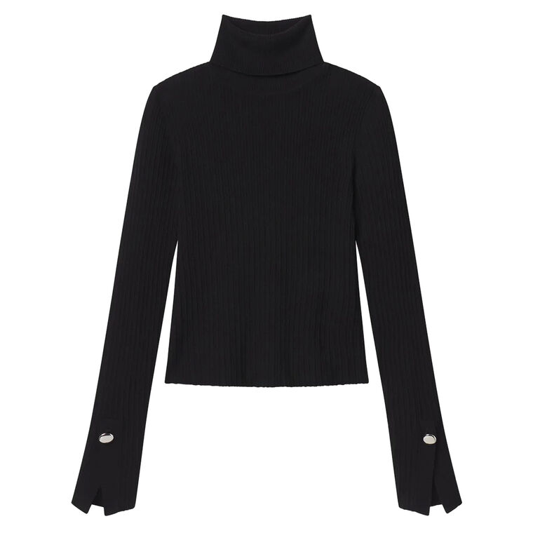 Jett Cable Knit Merino Turtleneck Top image number null