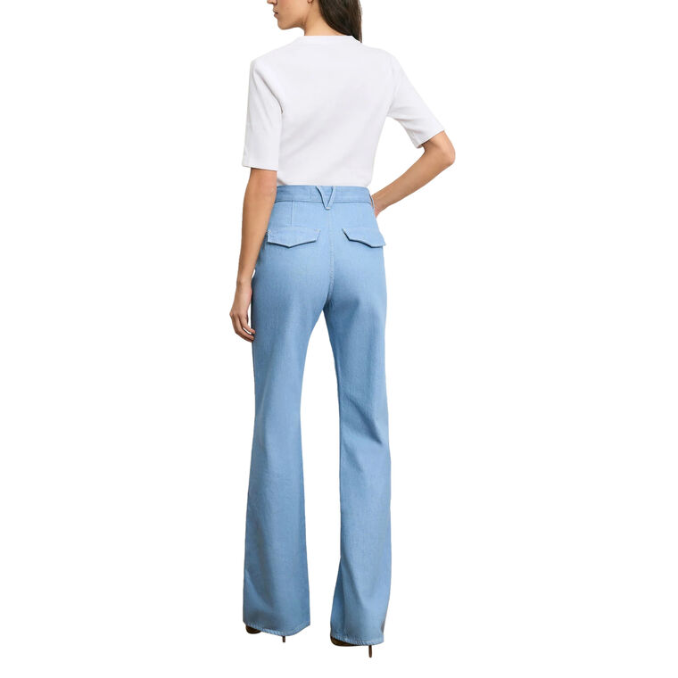 Crosbie High-Rise Wide-Leg Flap-Pocket Jean image number null