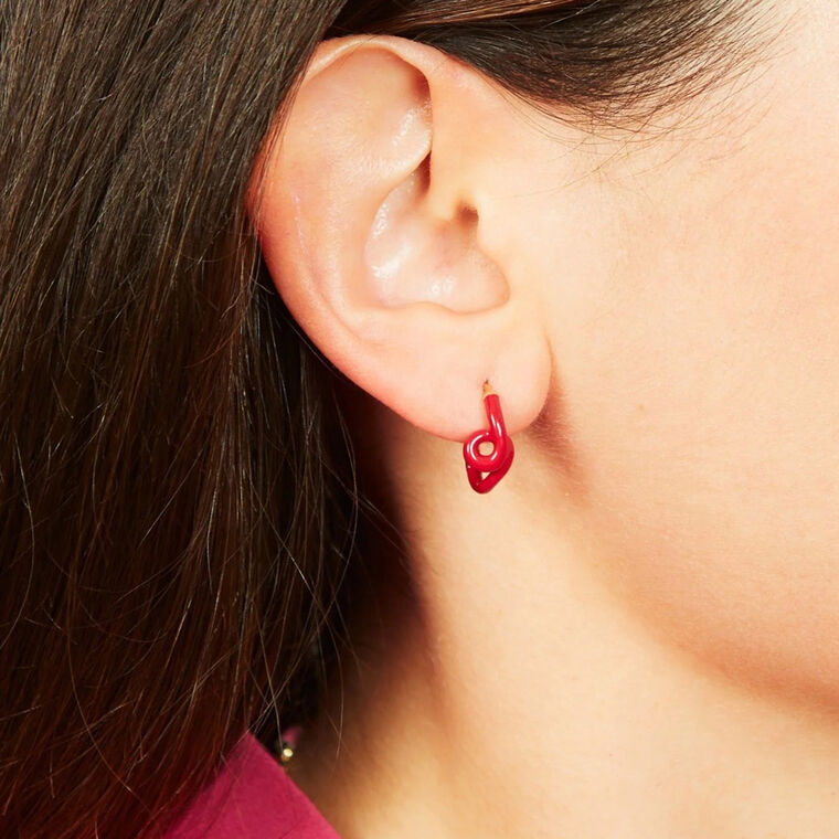 Single Wave Hoop Earrings image number null