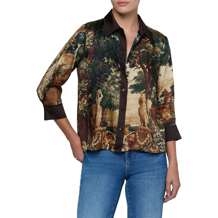 Eulalie Print Placement Blouse image number null