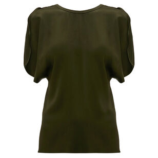 Short Draped Sleeve Top