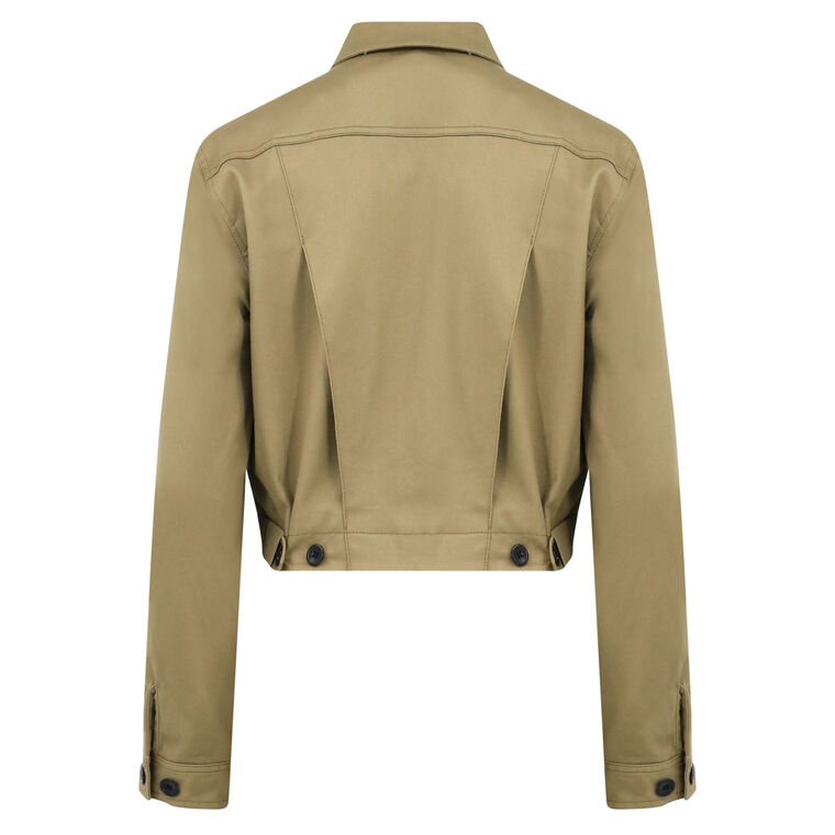 Cotton-Twill Cropped Bomber Jacket image number null