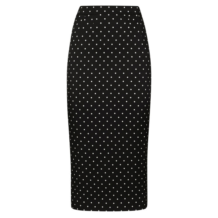Charmeuse Polka Dot Midi Pencil Skirt image number null