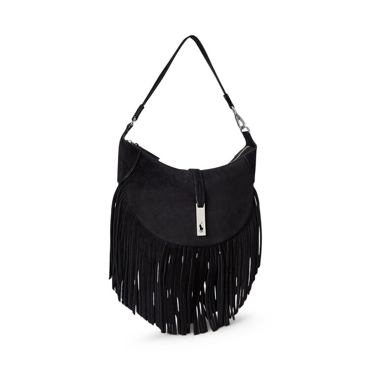 Small Suede Fringe Shoulder Bag image number null