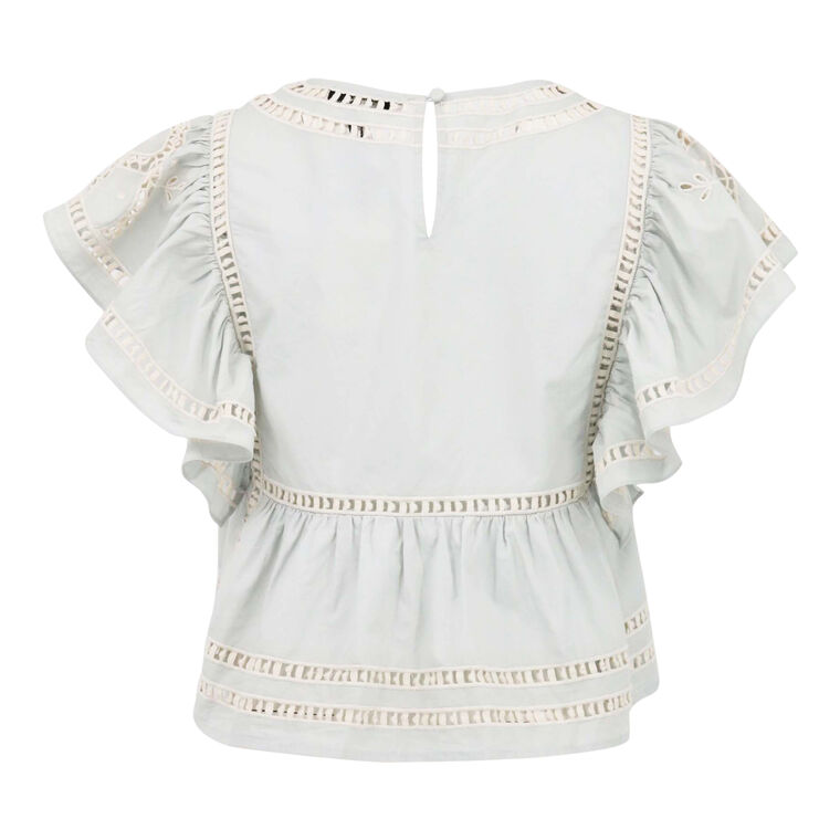 Blaire Eyelet Flutter Sleeve Top image number null