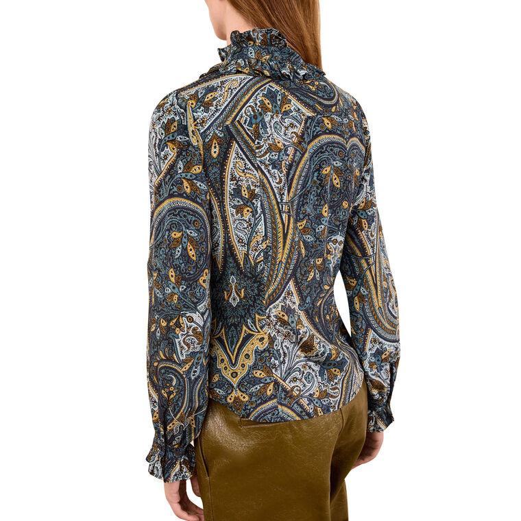 Catroux Long Sleeve Silk Blouse image number null