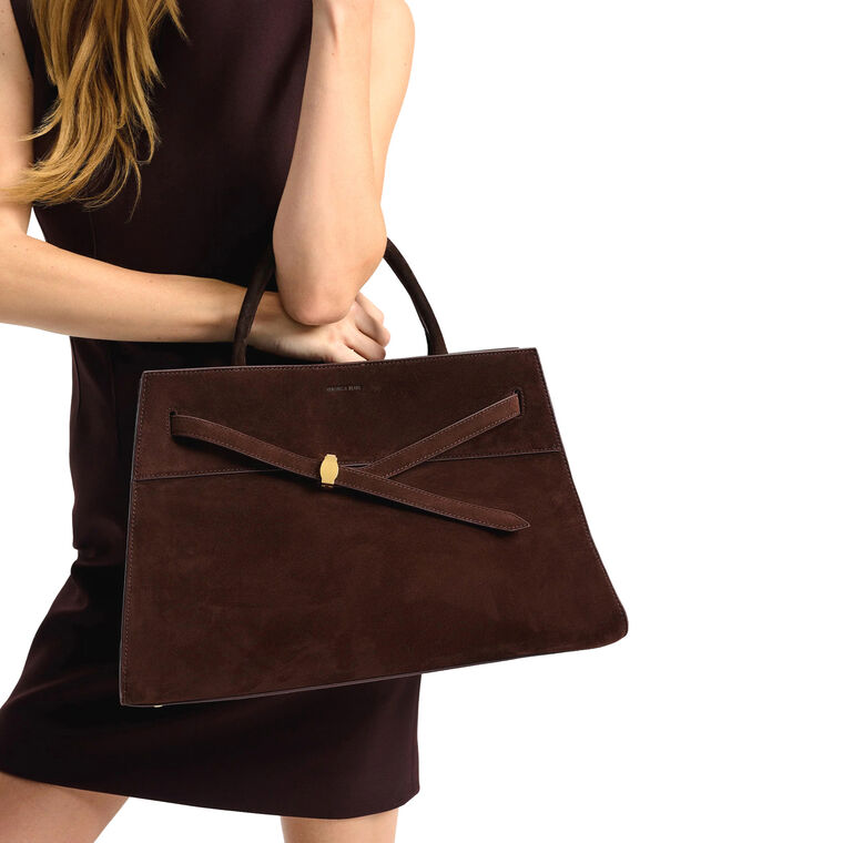 Large Suede Top Handle Dash Bag image number null