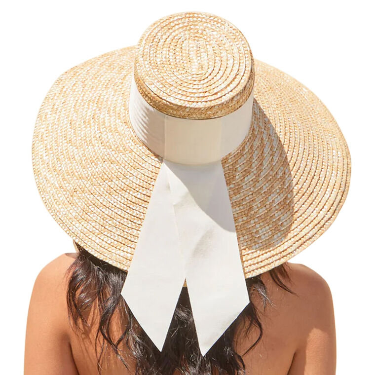 Mirabel Grosgrain Wide-Brim Sunhat image number null