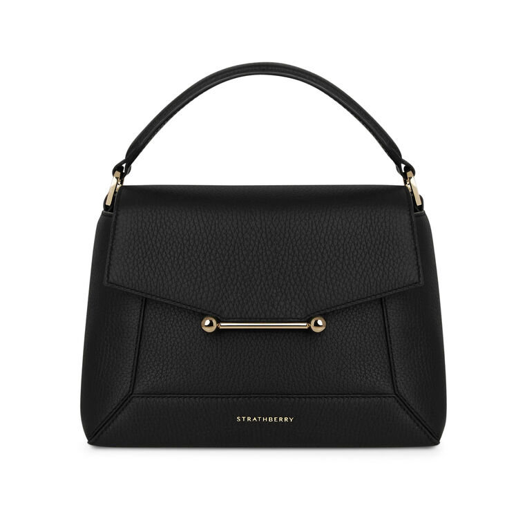 Mosaic Grain Leather Top Handle Bag image number null
