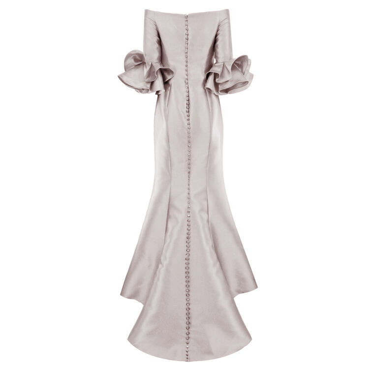 Off Shoulder Gown With Flounce Sleeve image number null