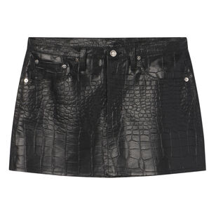 Keira Croc-Embossed Mini Skirt