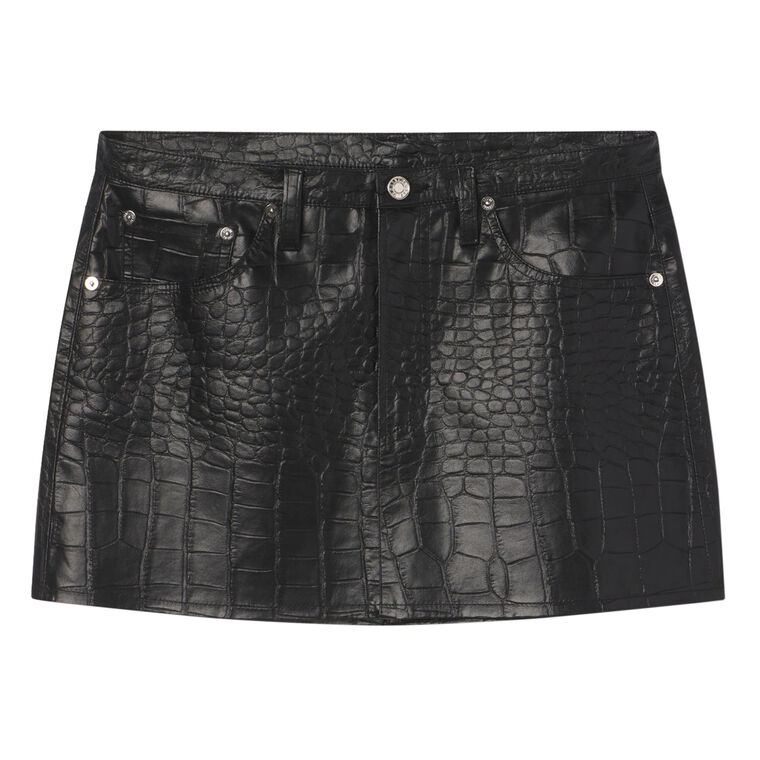 Keira Croc-Embossed Mini Skirt image number null