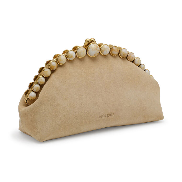 Una Beaded Leather Clutch image number null