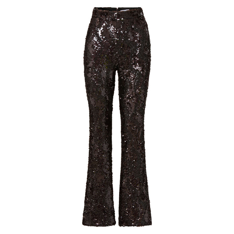 Collier High-Rise Sequin Skinny-Flare Pant image number null