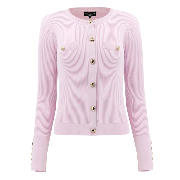 Pennie Rib-Knit Cardigan image number null
