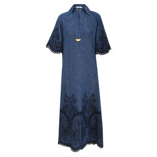 Coco Embroidered Denim Dress