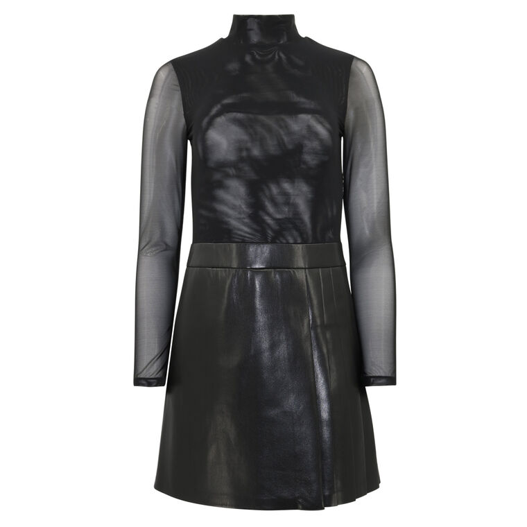 Chara Vegan Leather Mini Dress image number null