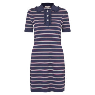Cata Stripe Short Sleeve Polo Mini Dress