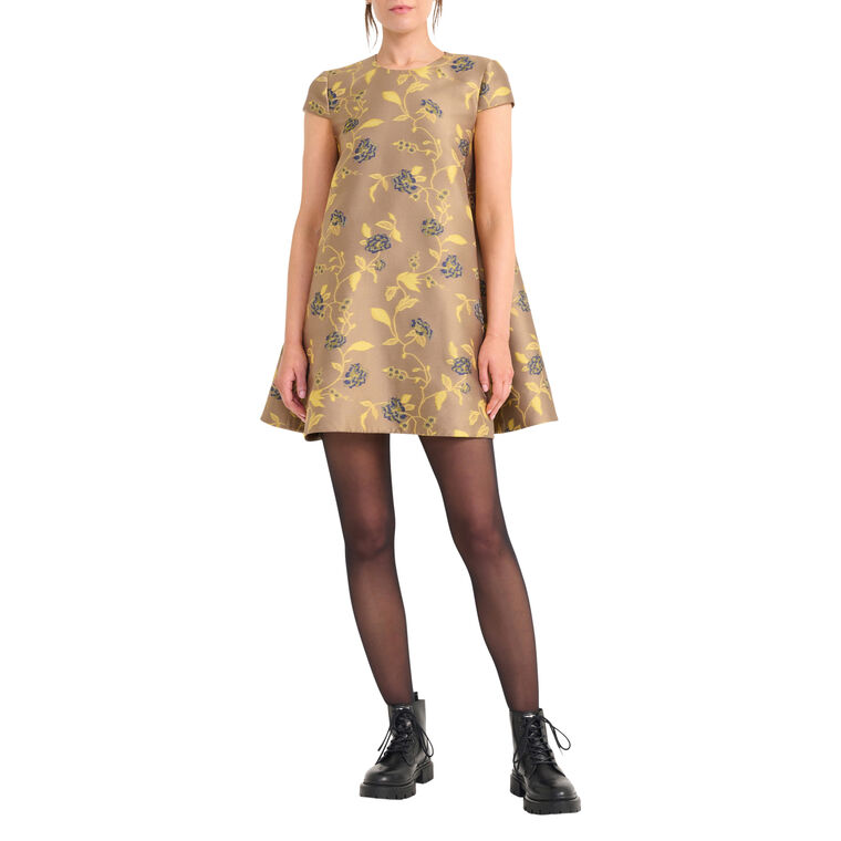 Mia Short Sleeve Floral A-Line Mini Dress image number null