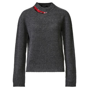 Long Sleeve Sequin-Accented Cashmere Sweater Long Sleeve Sequin-Accented Cashmere Sweater