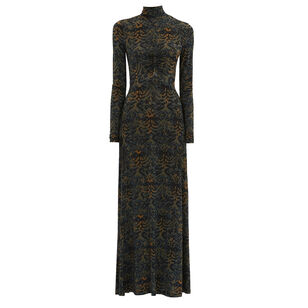 Koa Jersey Ruched Front Turtleneck Dress
