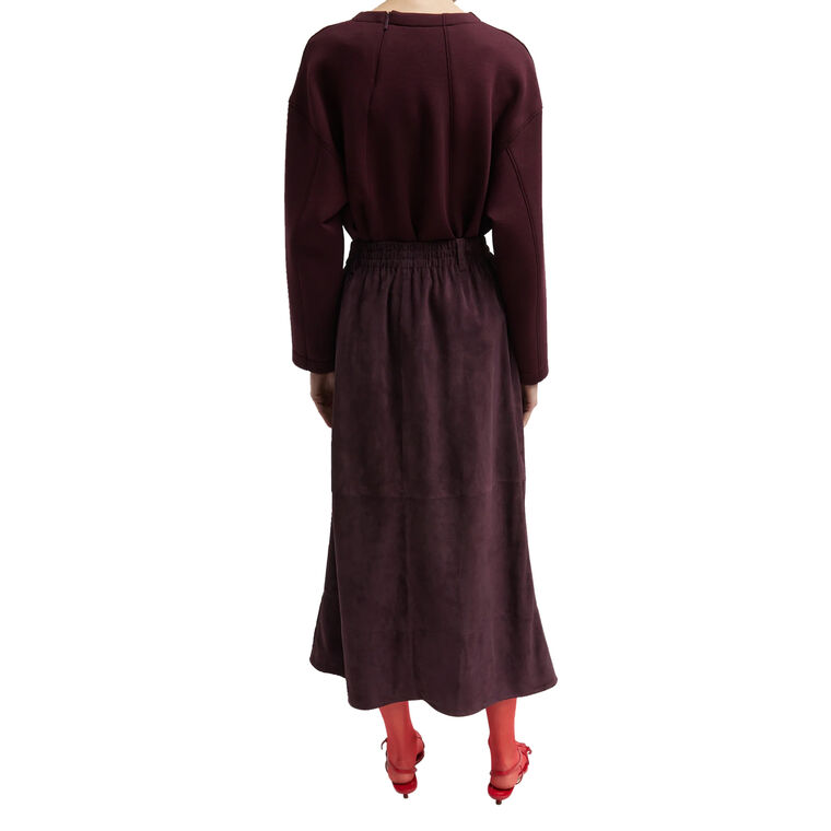 Cassiterite Suede Pull on Full Midi Skirt image number null