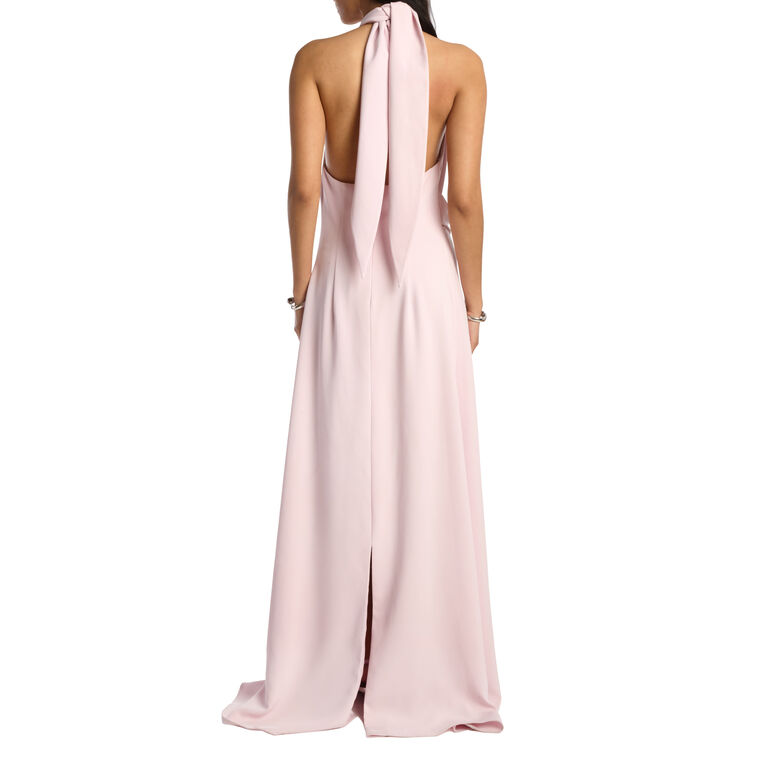 Crepe Kate Draped Halter Dress image number null