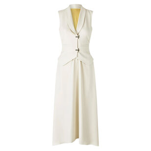 Sleeveless Tailored Handkerchief Midi Dress