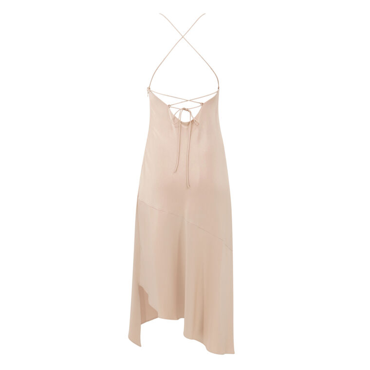 Harmony Satin Asymmetric Midi Dress image number null