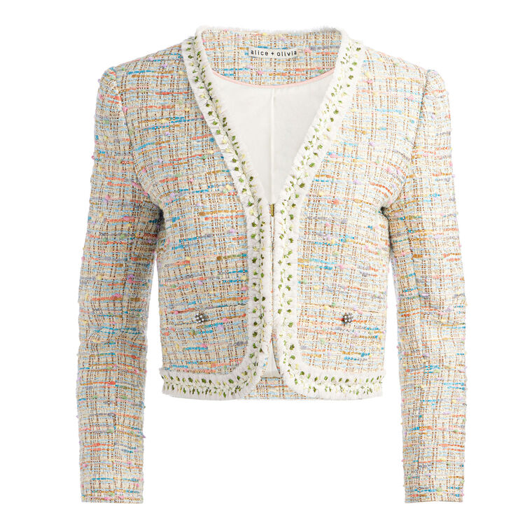 Peyton Cropped Tweed Jacket image number null