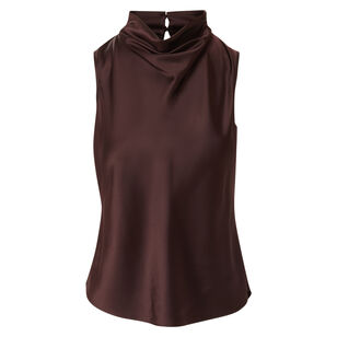 Tam Sleeveless Cowl-Neck Silk Top