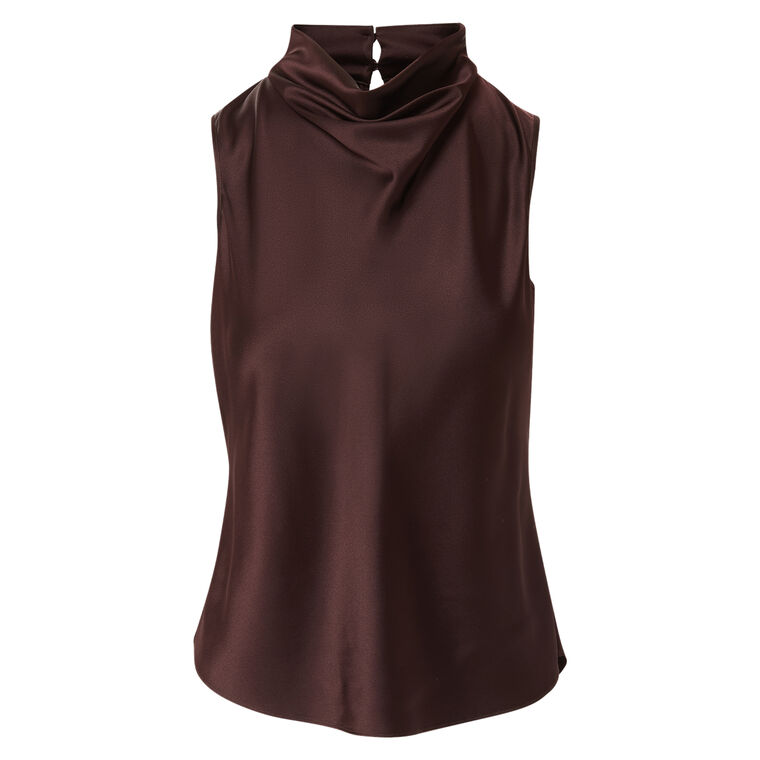 Tam Sleeveless Cowl-Neck Silk Top image number null