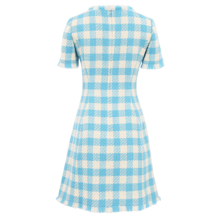 Checked Wool Mini Dress image number null