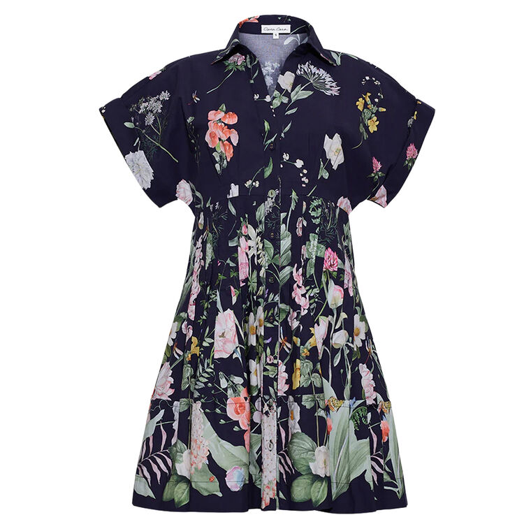 Nash Short Sleeve Pin Tuck Mini Dress image number null