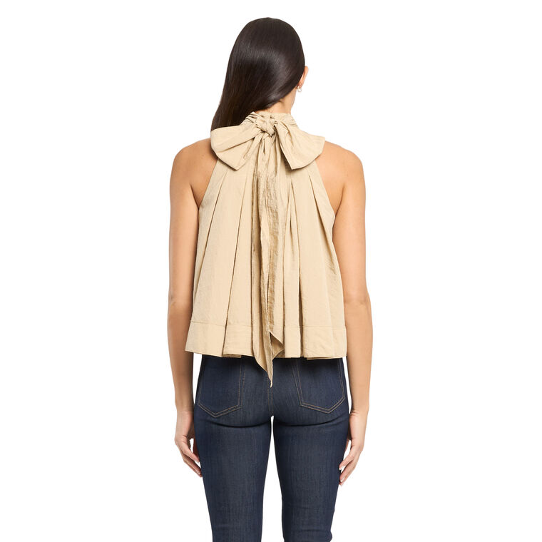 Jagger Sleeveless Halterneck Pleated Top image number null
