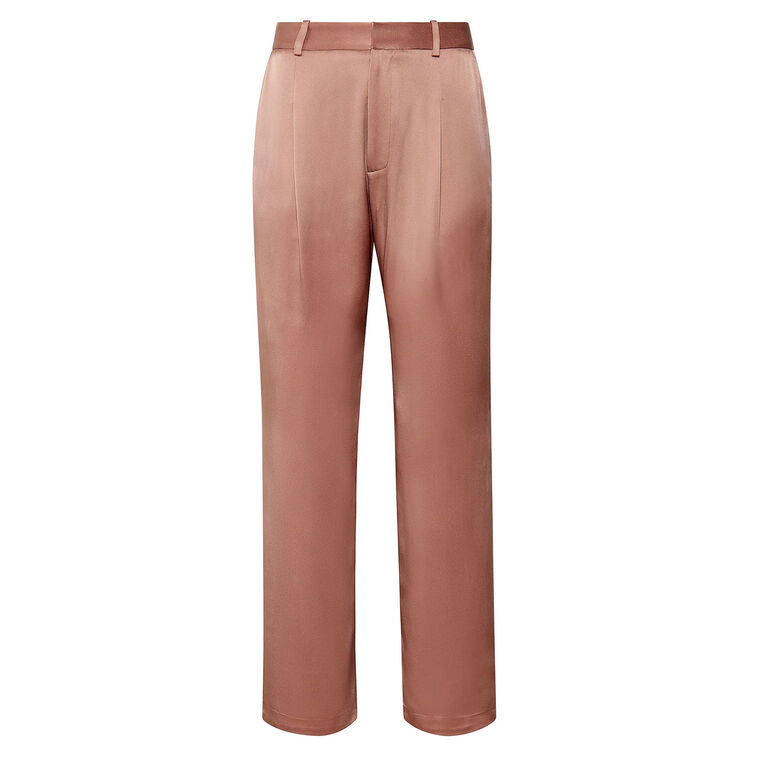 Satin Tapered Pleated Pant image number null