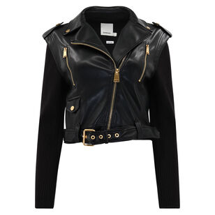 Belene Mix Media Moto Jacket