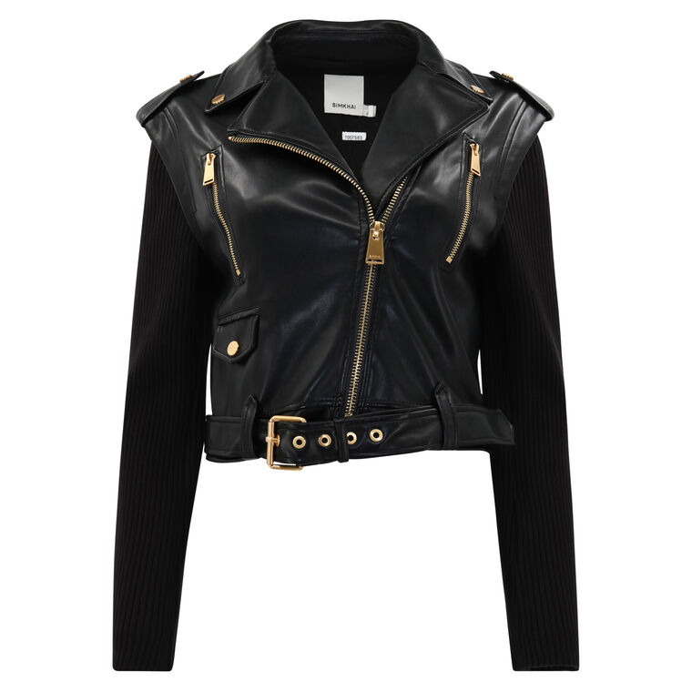 Belene Mix Media Moto Jacket image number null