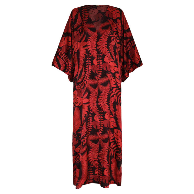 Mercedes Silk Jacquard V-Neck Maxi Tunic image number null