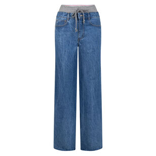 Denim Combo Sweatpants