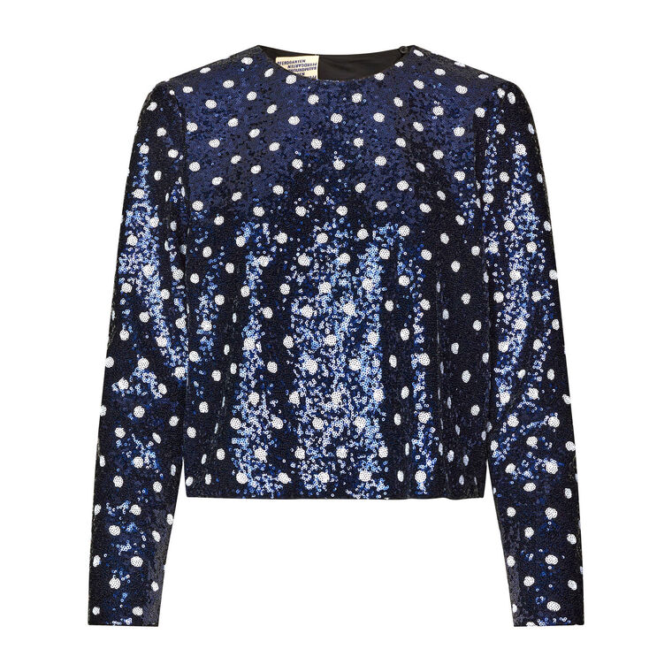 Jiza Sequin Polka Dot Top image number null