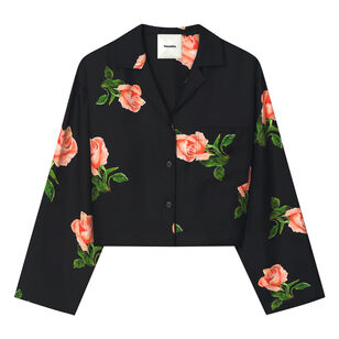 Vally Cropped Silk Twill Top