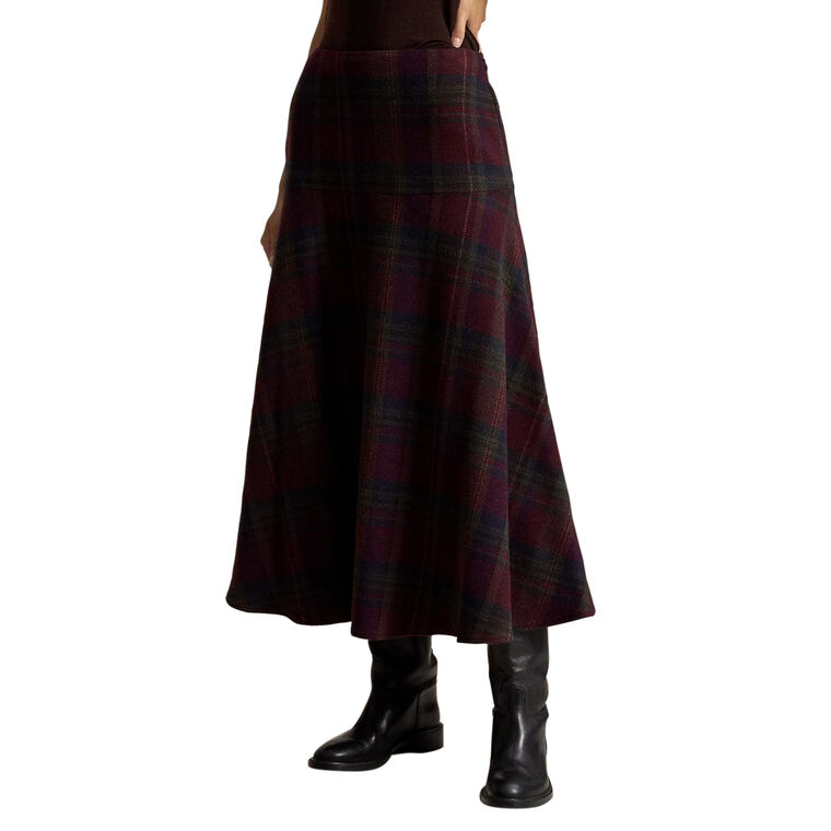 Herringbone Woven Midi Wrap Skirt image number null