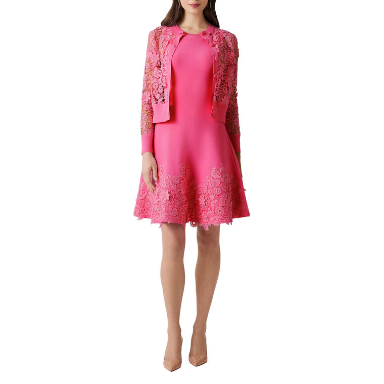 Eyelet Lace Knit Cardigan image number null