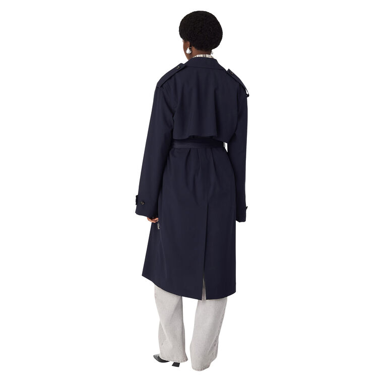 Fine Wool Belted Trench Coat image number null